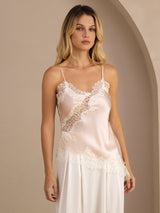 [Roze] SilkSilky-NL Spaghetti Strap V Neck Cami-Top 001