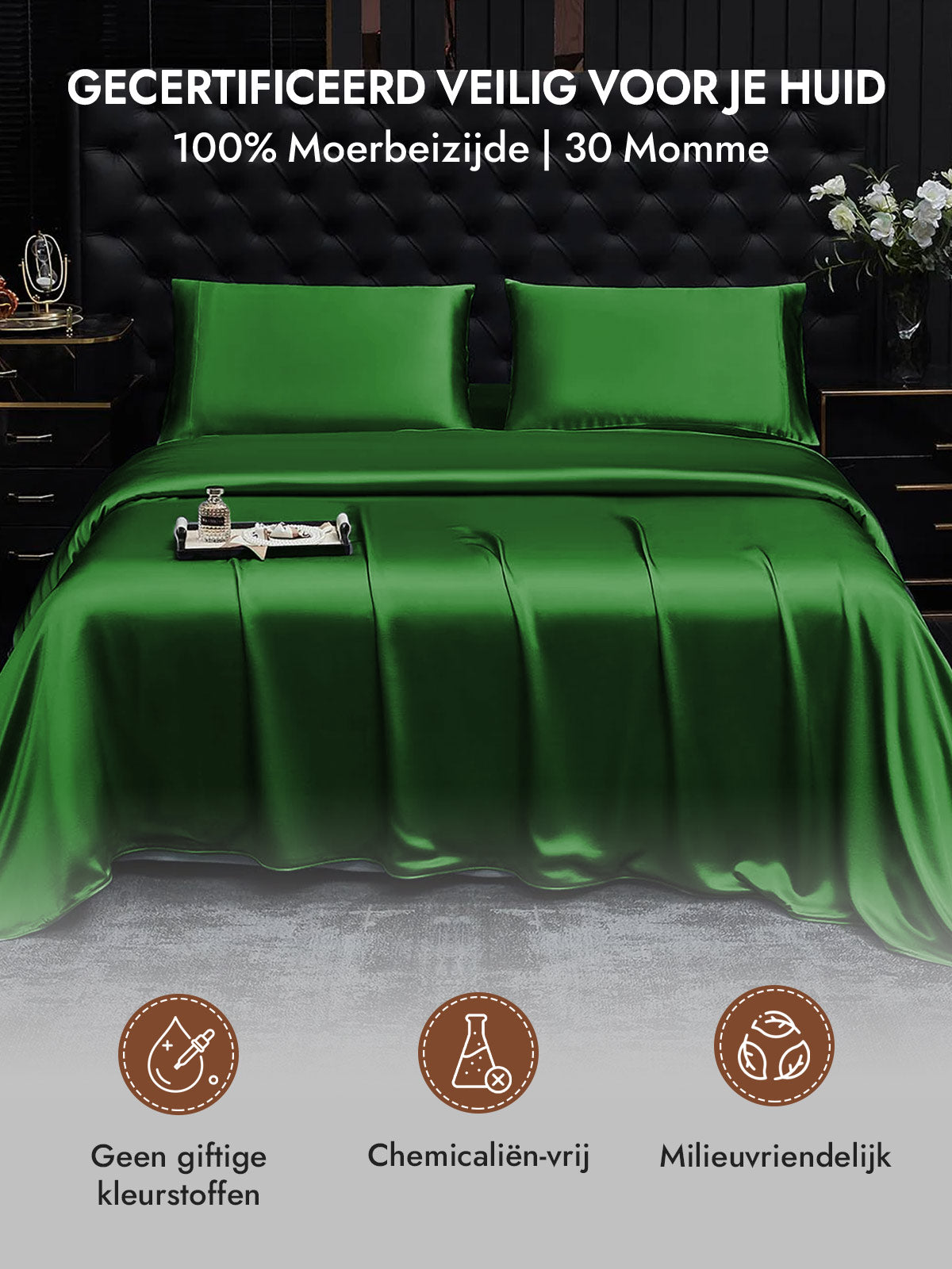 [Donkergroen] SilkSilky-NL 30Momme Pillowcase 007