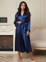 [Donkerblauw] SilkSilky-NL Long Sleeve Dames Kamerjas 006