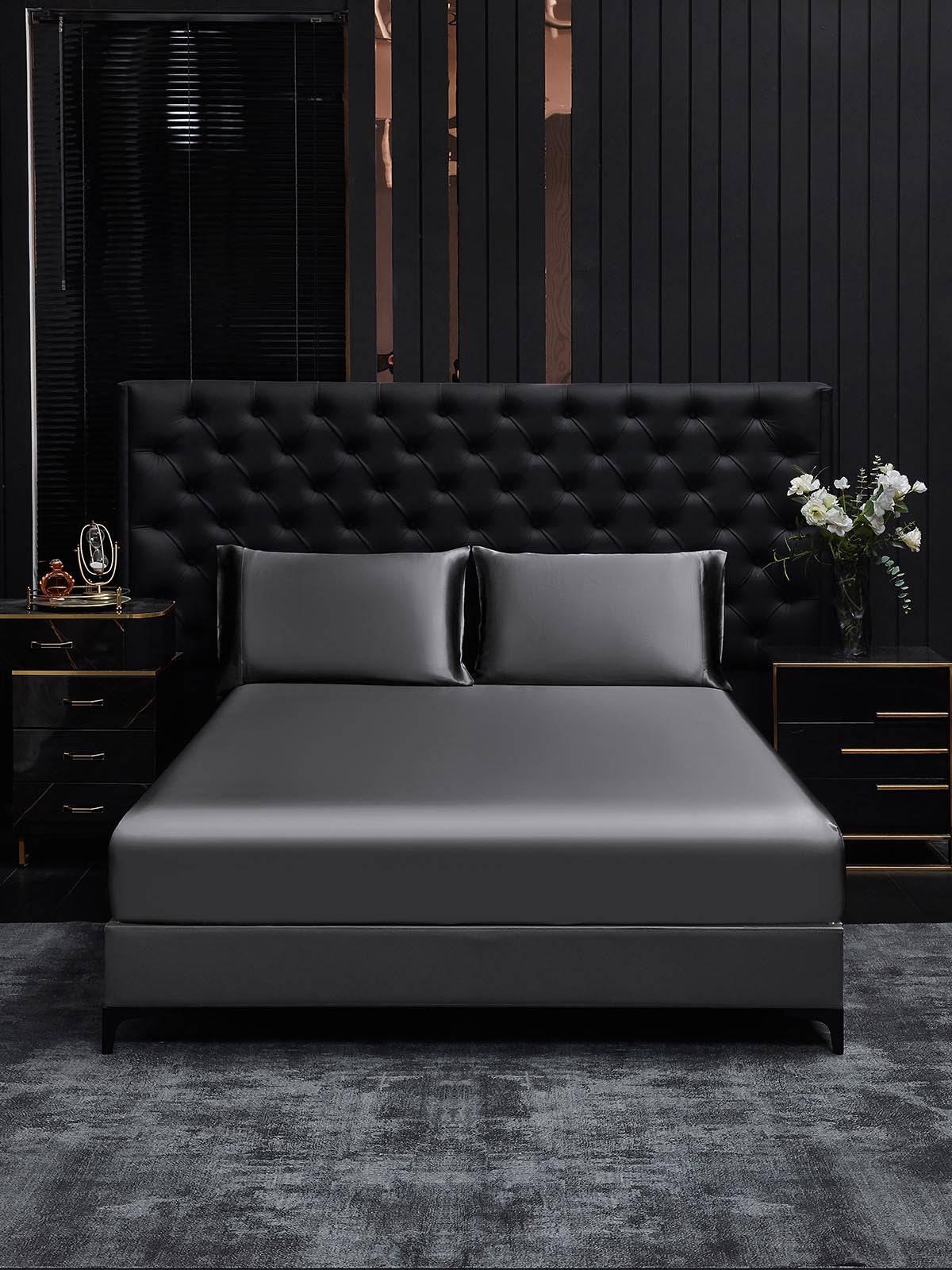 [Donkergrijs] SilkSilky-NL 19Momme Bedding Set 002