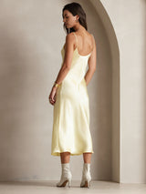 [Lichtgeel] SilkSilky-NL Spaghetti Strap V Neck Nachthemd 002