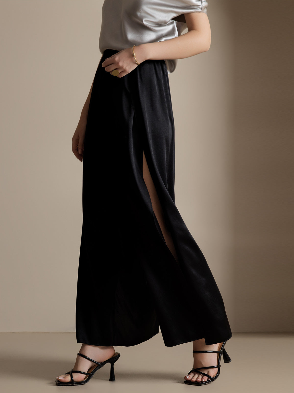 [Zwart] SilkSilky-NL 19Momme Zijde Womens Pants 005