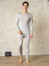 [Zilver] SilkSilky-NL Long Sleeve Round Neck Heren Lange Onderkleding 004
