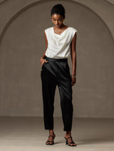 [Zwart] SilkSilky-NL 19Momme Zijde Womens Pants 001
