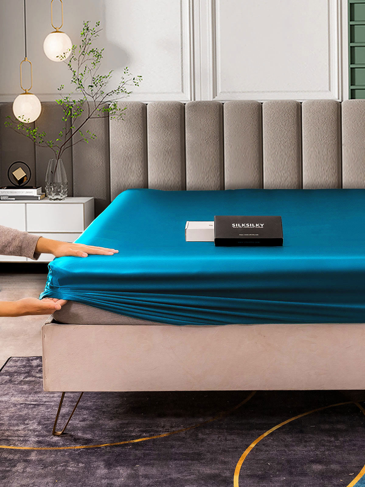 [Koningsblauw] SilkSilky-NL 25Momme Sheet 005