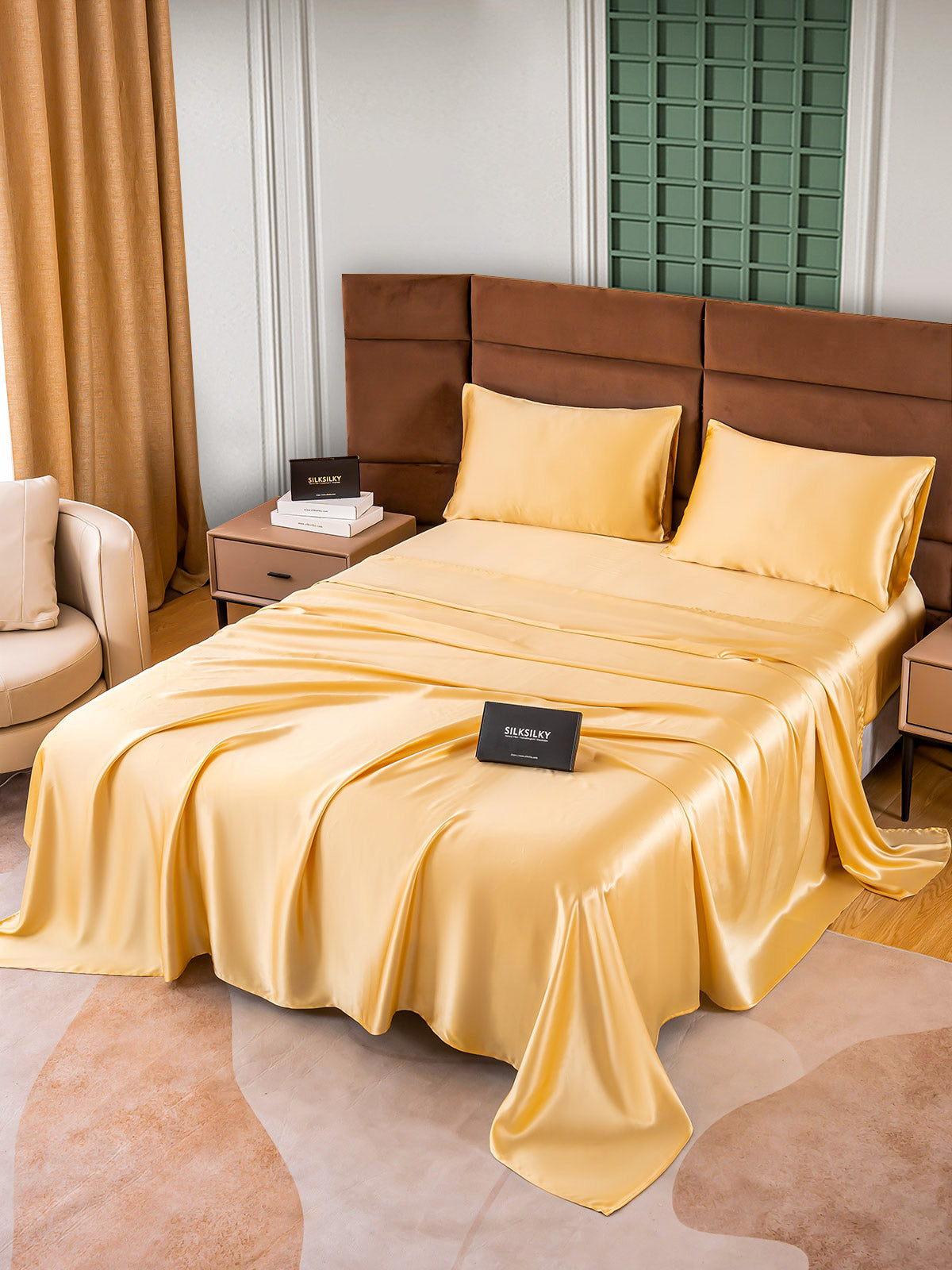 SilkSilky NL 25Momme Pure Silk Bedding Set Champagne 002