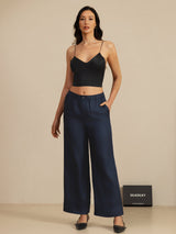 [Zwart] SilkSilky-NL Spaghetti Strap V Neck Cami-Top 006
