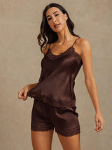 [Bruin] SilkSilky-NL Spaghetti Strap V Neck Cami-Set 003