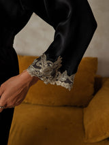 [Zwart] SilkSilky-NL 3/4 Sleeve Dames Kamerjas 003