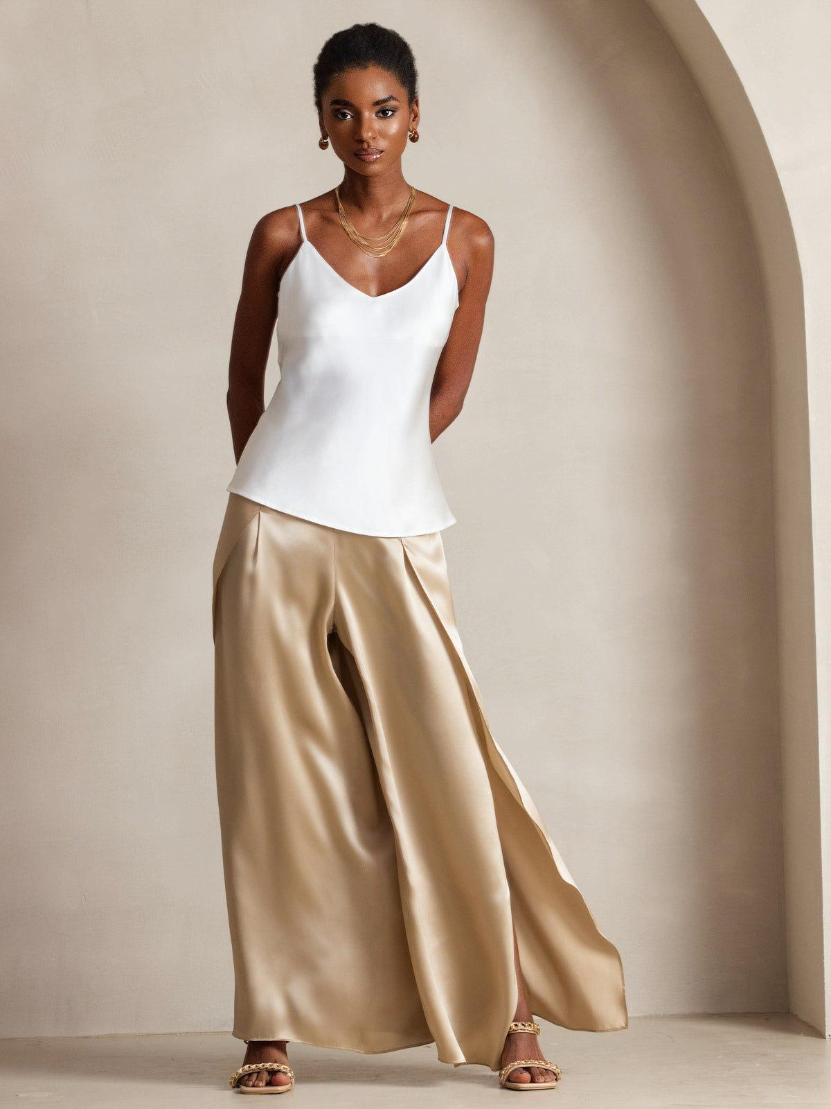 [Wit] SilkSilky-NL Mouwloos Camisoles 001