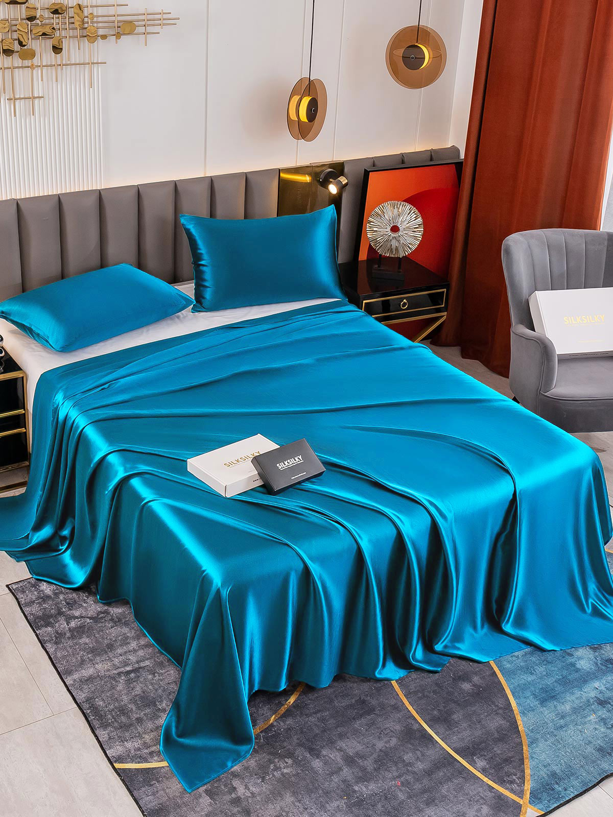[Koningsblauw] SilkSilky-NL 19Momme Bedding Set 001