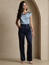 [Donkerblauw] SilkSilky-NL 19Momme Zijde Womens Pants 007