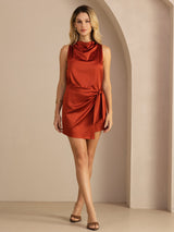 [Karamel] SilkSilky-NL Sleeveless Cowl Neck Jurk 006