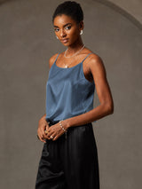 [Echt Petrol] SilkSilky-NL Spaghetti Strap Cami-Top 004