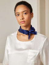 [Donkerblauw] SilkSilky-NL Sjaal 002