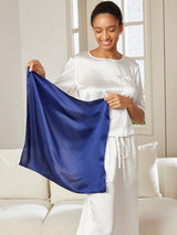 [Donkerblauw] SilkSilky-NL Sjaal 004