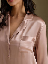 [Toscane] SilkSilky-NL Long Sleeve Lapel Collar Slaap Hemd 004