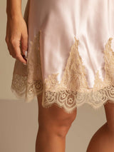 [Roze] SilkSilky-NL Spaghetti Strap V Neck Nachthemd 005