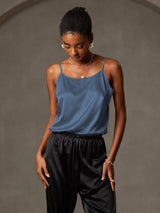 [Echt Petrol] SilkSilky-NL Spaghetti Strap Cami-Top 001