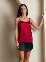 [Wijn] SilkSilky-NL Spaghetti Strap Cami-Top 005