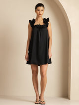 [Zwart] SilkSilky-NL Sleeveless Square Neck Nachthemd 003