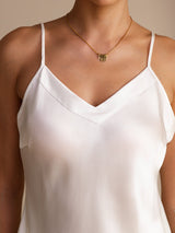 [Wit] SilkSilky-NL Spaghetti Strap V Neck Cami-Top 003