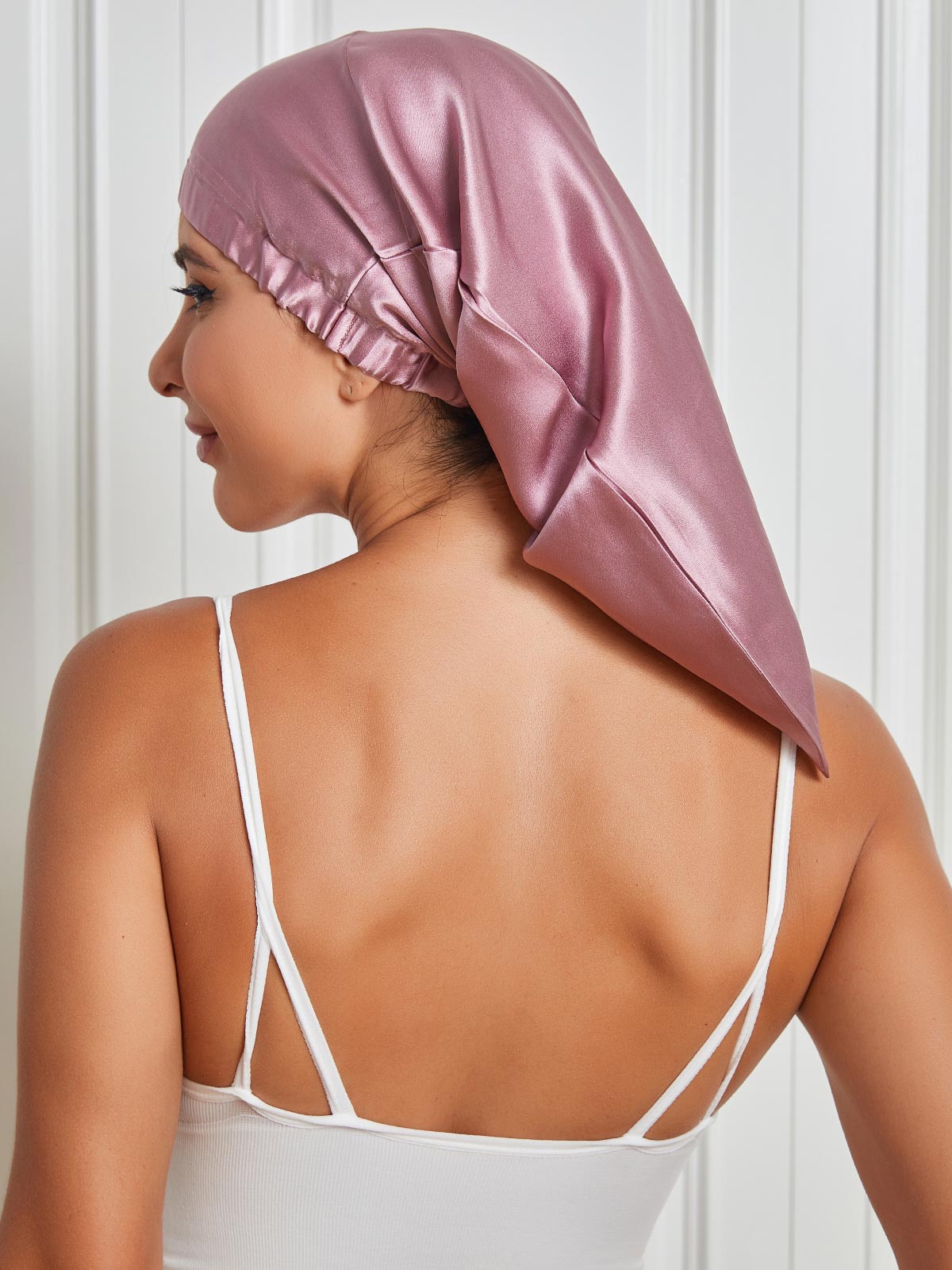 SilkSilky NL Pure Silk Sleep Cap BleekMauve 001