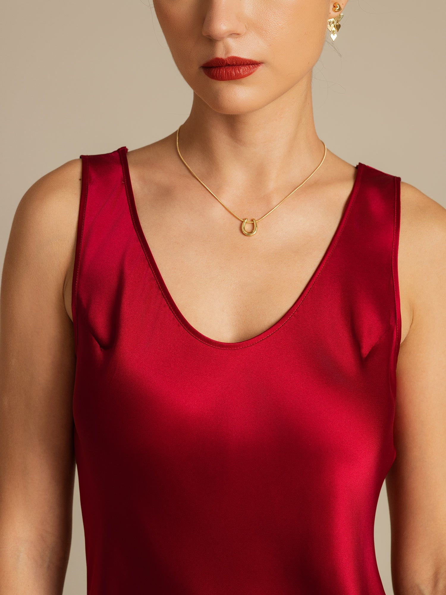 [Wijn] SilkSilky-NL Ronde Hals Nachthemd 004,