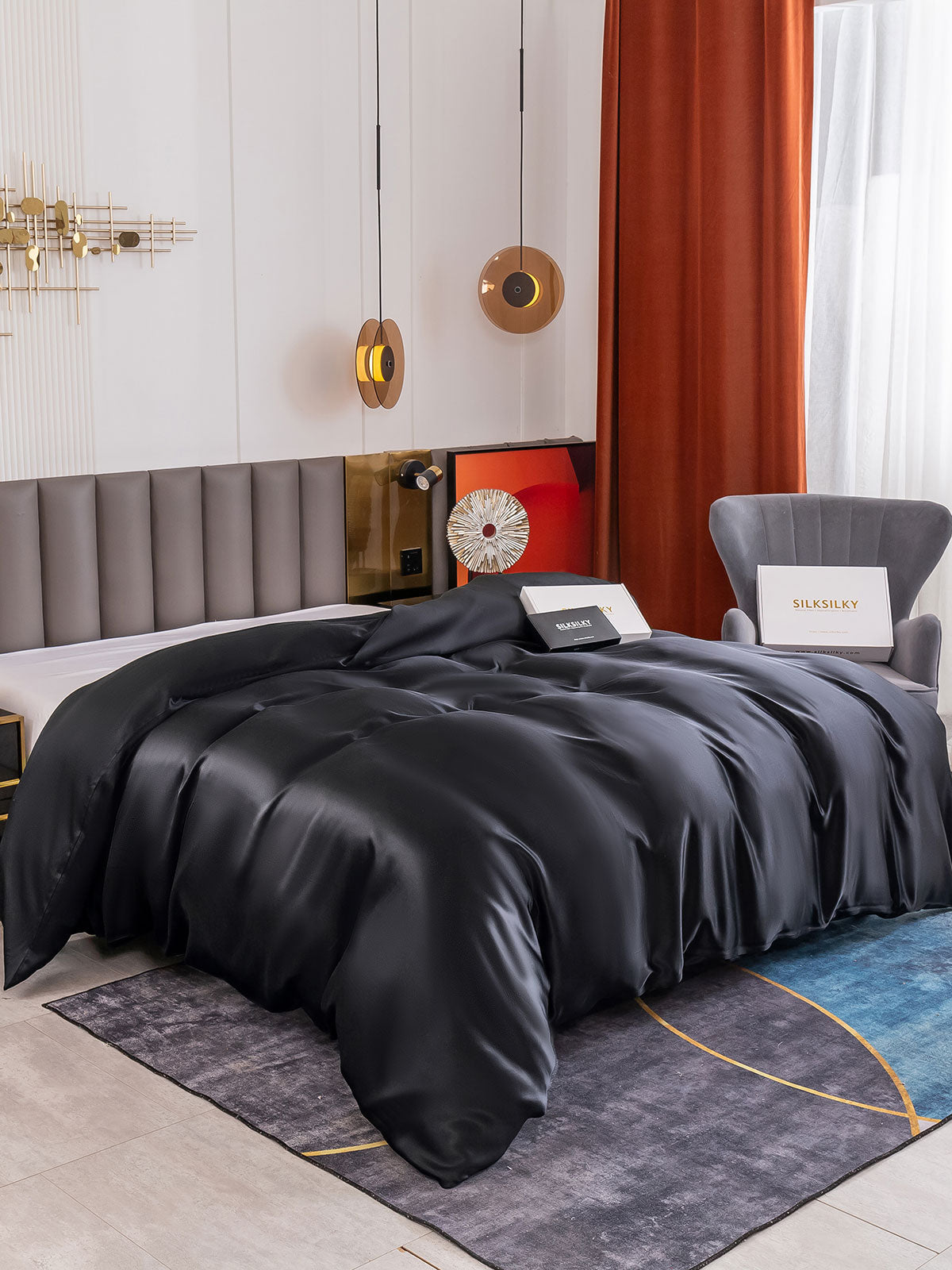[Zwart] SilkSilky-NL 19Momme Duvet Covers 001
