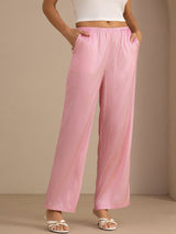 [Roze Krijtstreep] SilkSilky-NL Womens Pants 001