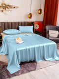 SilkSilky NL 19Momme Pure Silk Bedding Set Lichtblauw 004