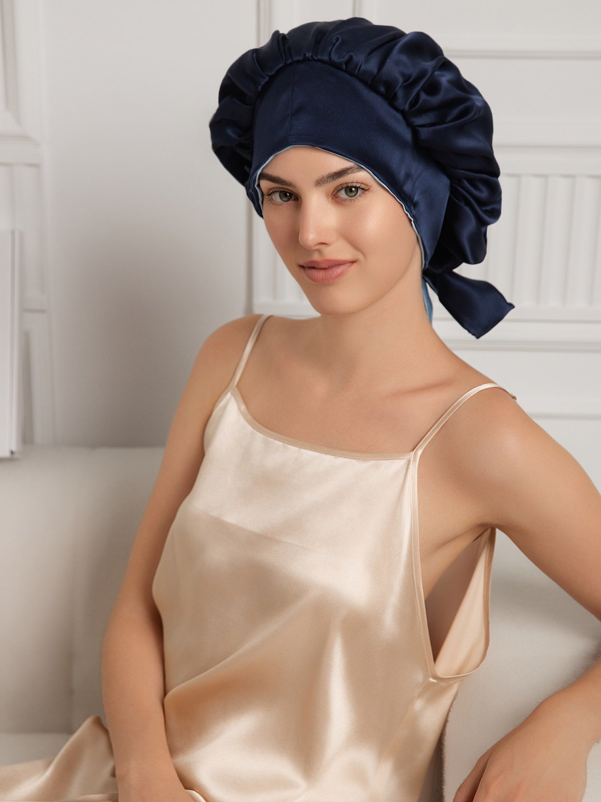 SilkSilky-NL Sleep Cap Donkerblauw 003