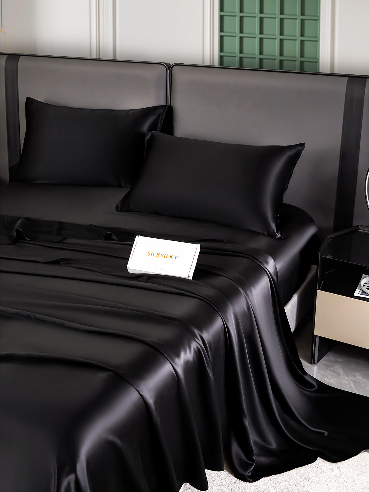 [Zwart] SilkSilky-NL 25Momme Bedding Set 003
