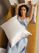 [Lichtgrijs+Wit] SilkSilky-NL 19Momme Pillowcase 004