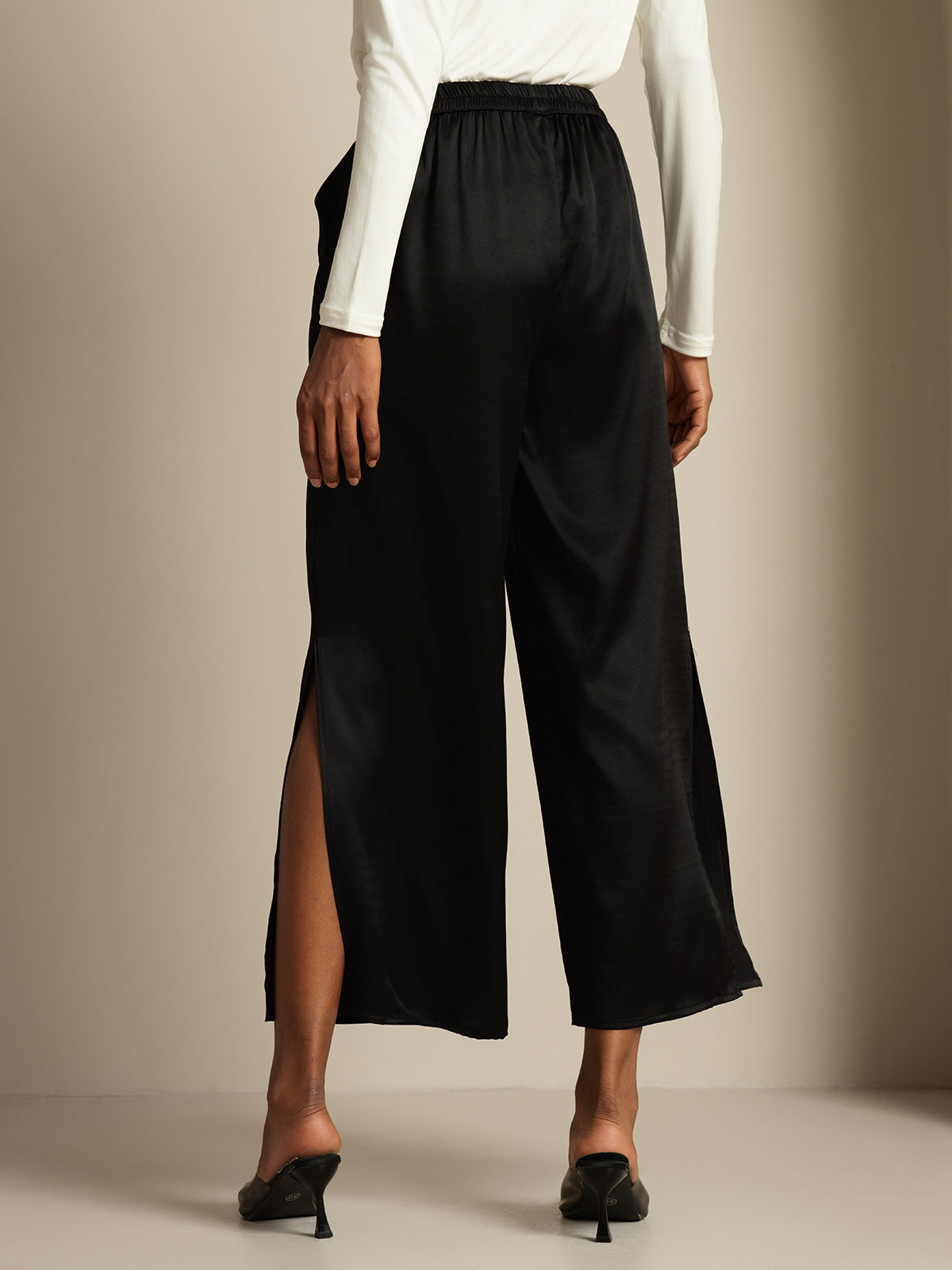 [Zwart] SilkSilky-NL 19Momme Zijde Womens Pants 002