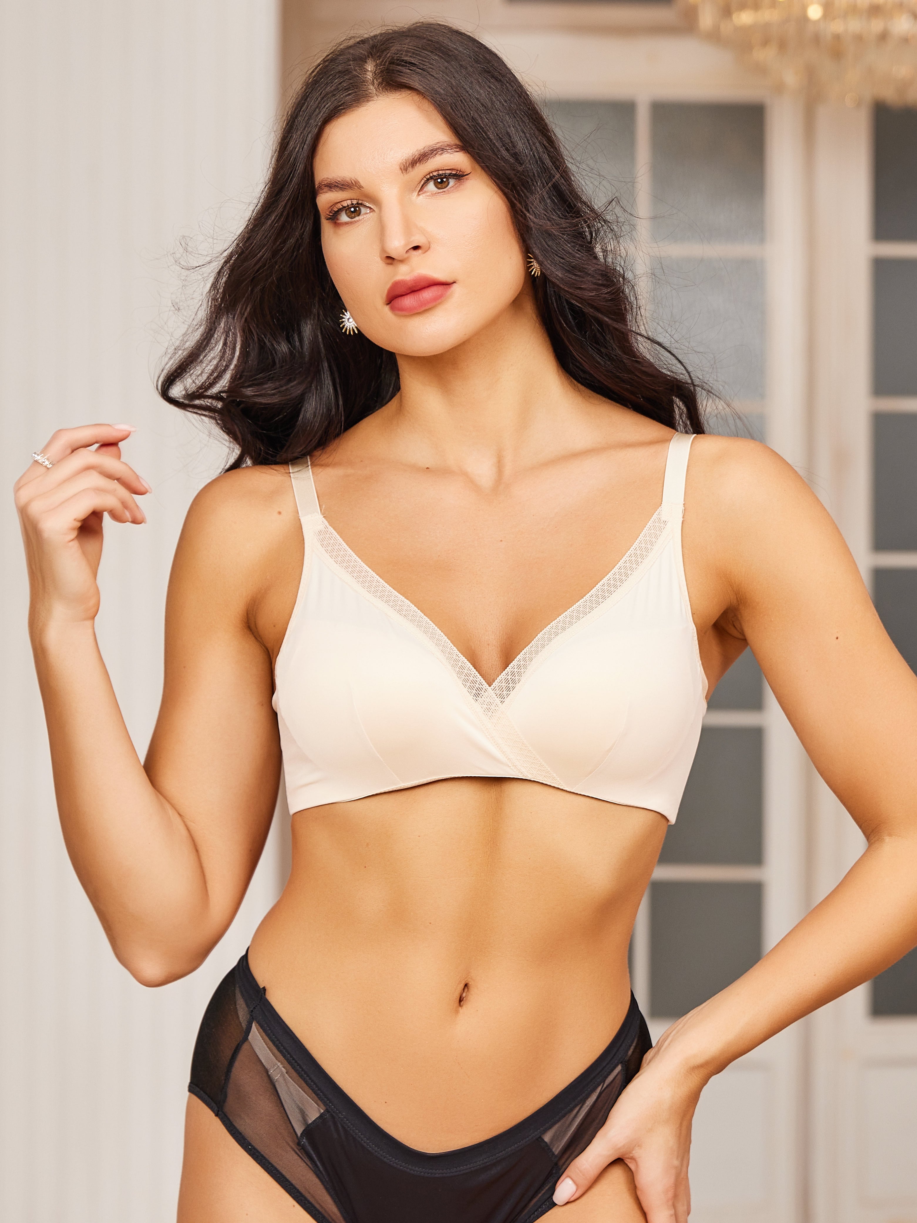 SilkSilky NL Zijde Gebreid Bra Beige 003