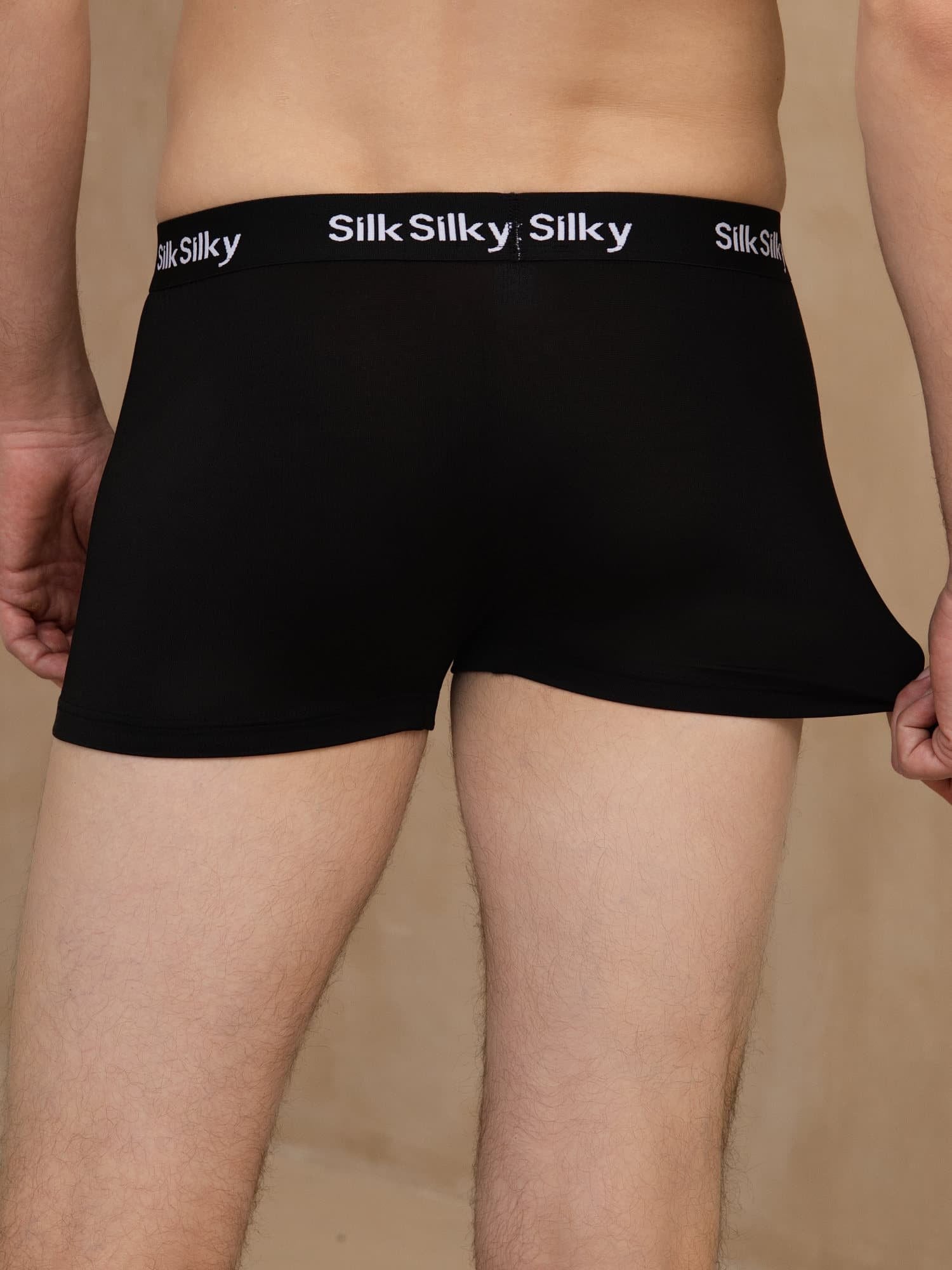 [Zwart] SilkSilky-NL 100% Silk Jersey Heren Ondergoed 002