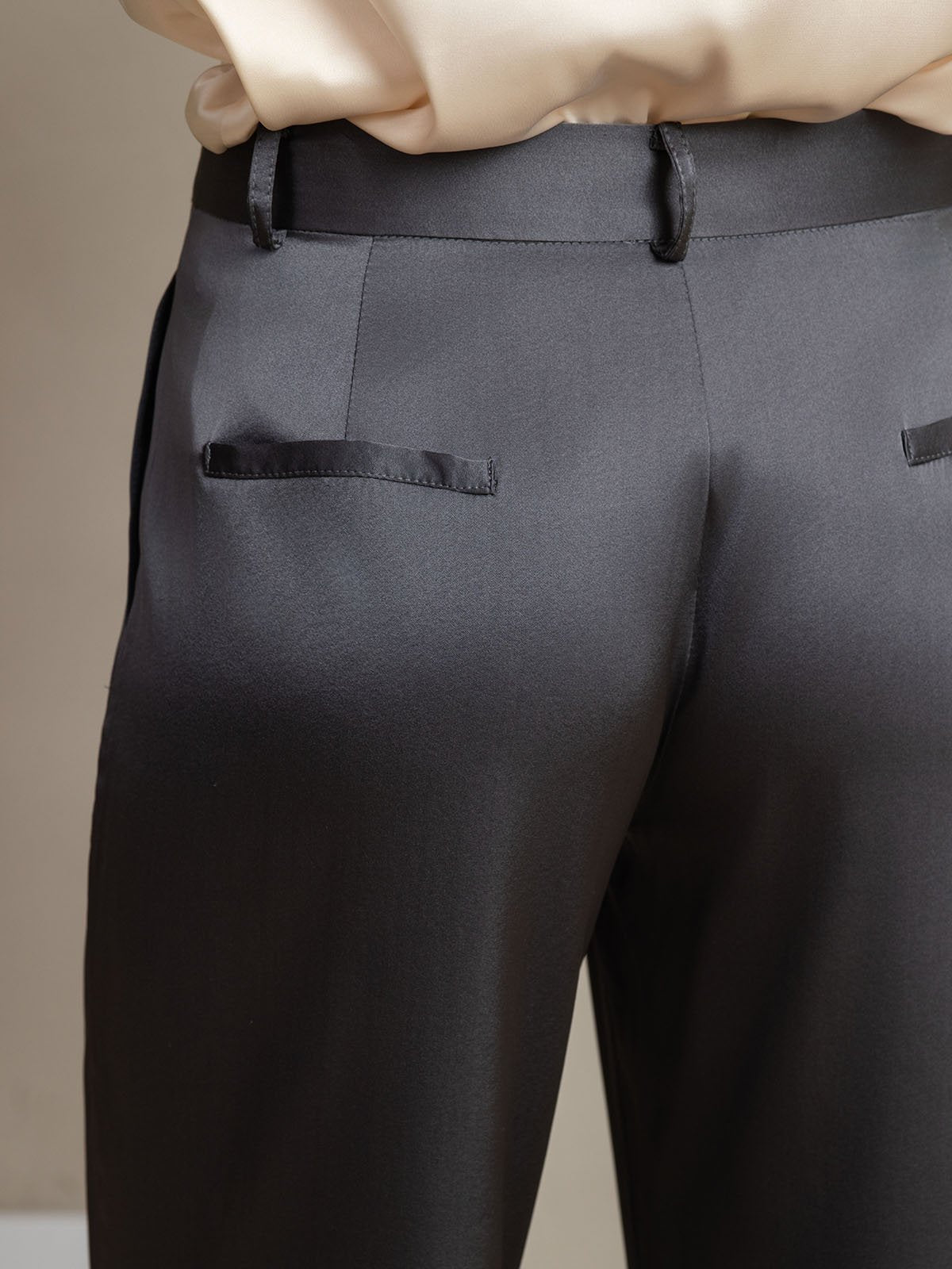 [Donkergrijs] SilkSilky-NL 19Momme Zijde Womens Pants 004