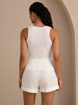 [Wit] SilkSilky-NL Sleeveless Deep V Neck Cami-Top 002