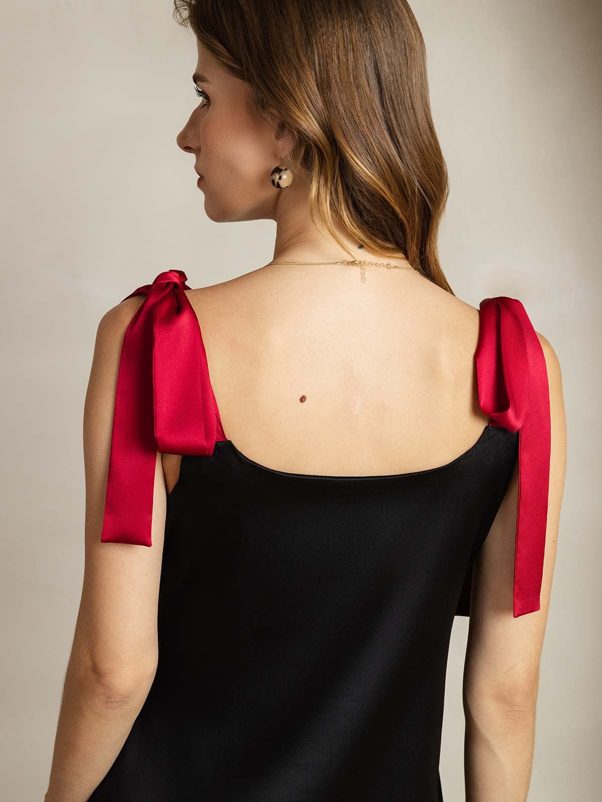 [Zwart] SilkSilky-NL 19Momme Zijde Dress 007