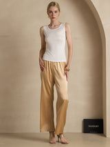 [Wit] SilkSilky-NL Mouwloos Ronde Hals Dames T-Shirt 006
