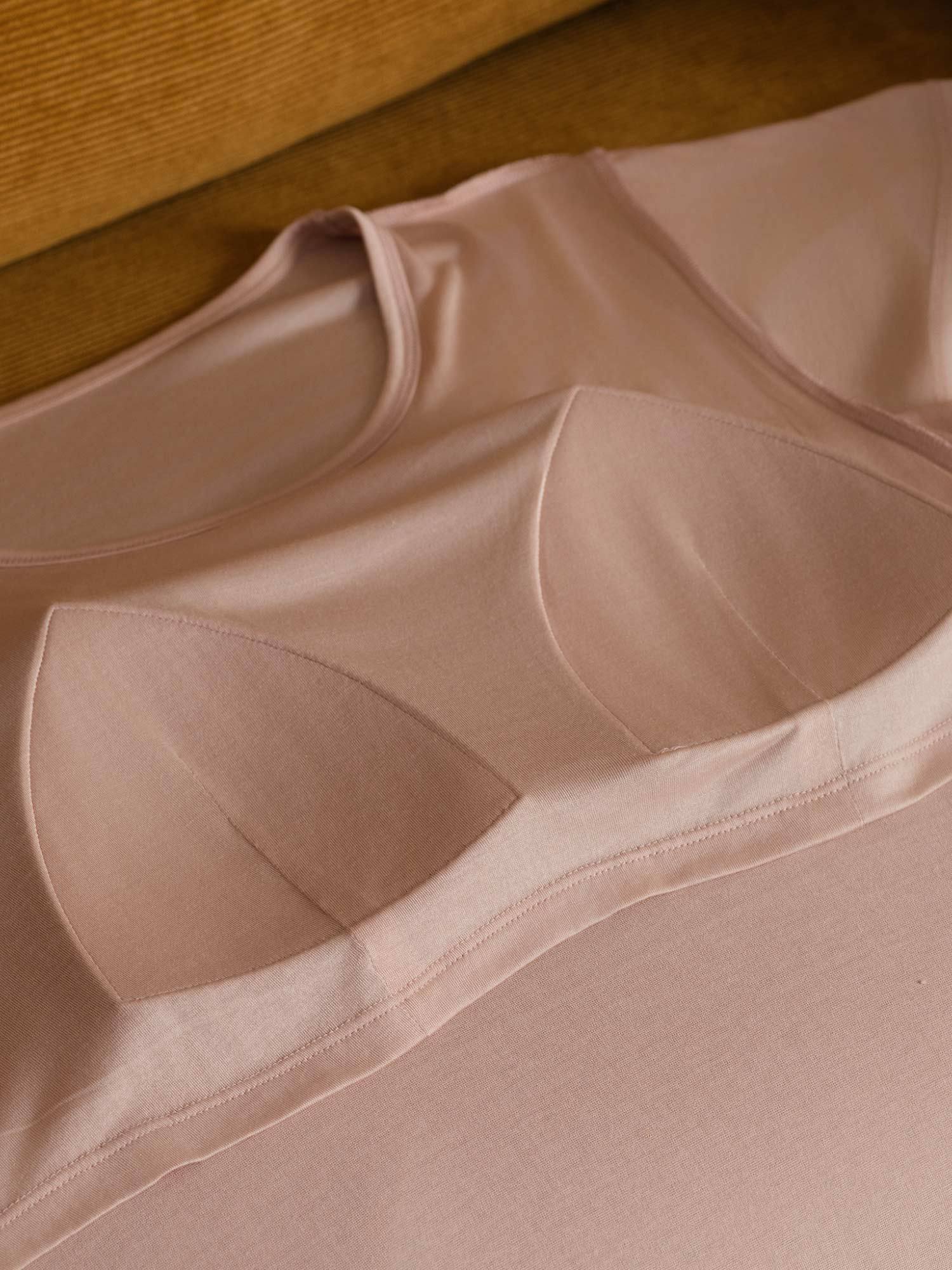 [Roze] SilkSilky-NL Zijde Ronde Hals Nachthemd 005