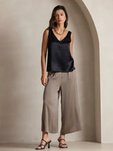 [Zwart] SilkSilky-NL Sleeveless V Neck Cami-Top 001