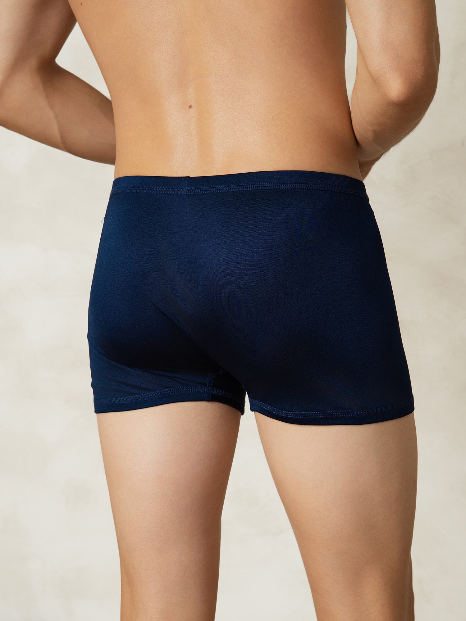 [Donkerblauw] SilkSilky-NL Zijde Gebreid Mens Underwear 002
