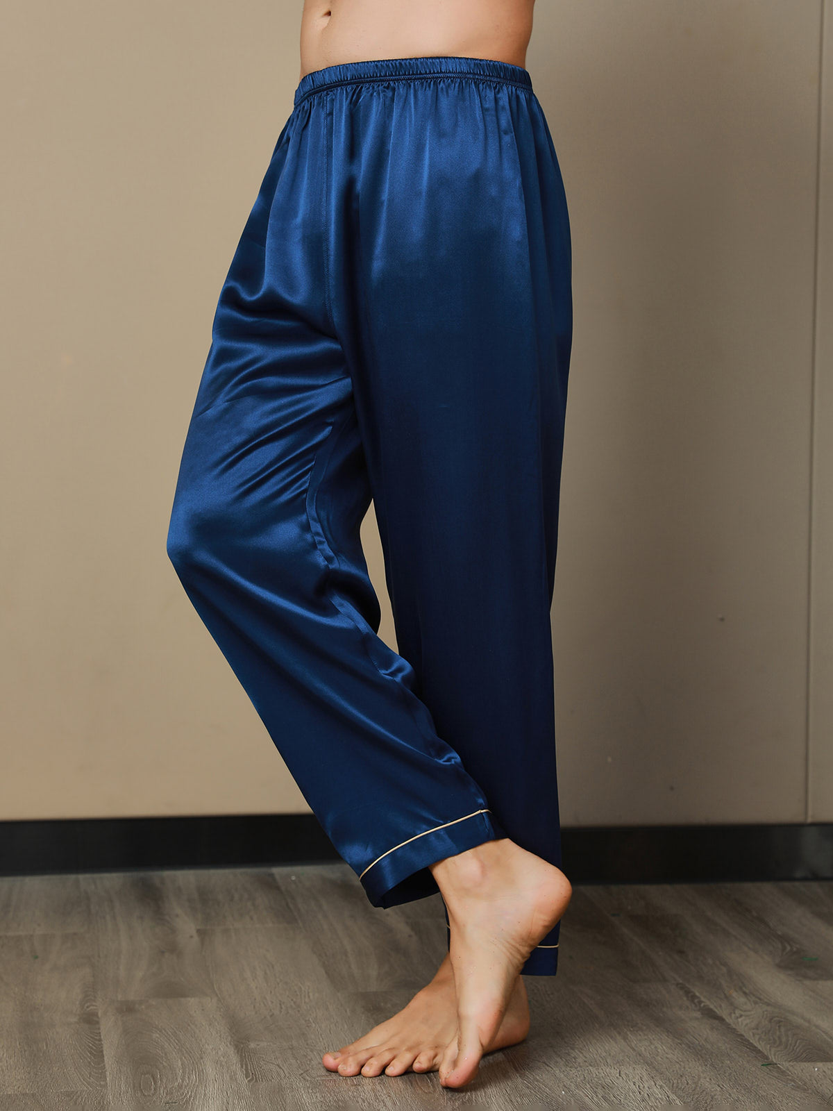 [Donkerblauw] SilkSilky-NL Mens Sleep Bottoms 007