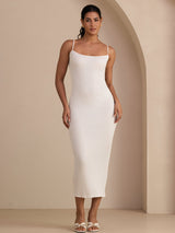 [Wit] SilkSilky-NL Square Neck Jurk 001