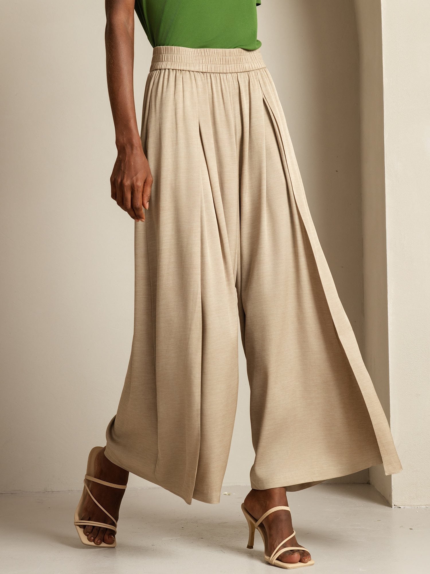 [Tan] SilkSilky-NL 19Momme Zijde Womens Pants 006