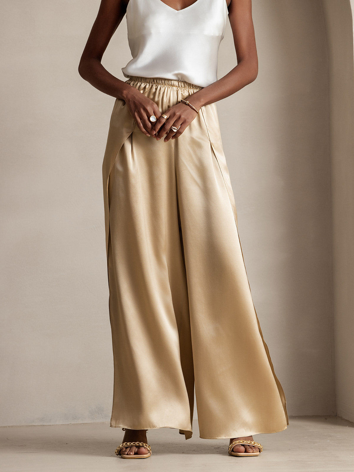 [Champagne] SilkSilky-NL 19Momme Zijde Womens Pants 003