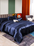 SilkSilky NL 25Momme Pure Silk Bedding Set Donkerblauw 003