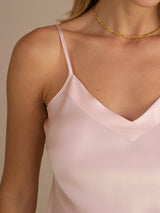 [Lichtroze] SilkSilky-NL Spaghetti Strap V Neck Cami-Top 005